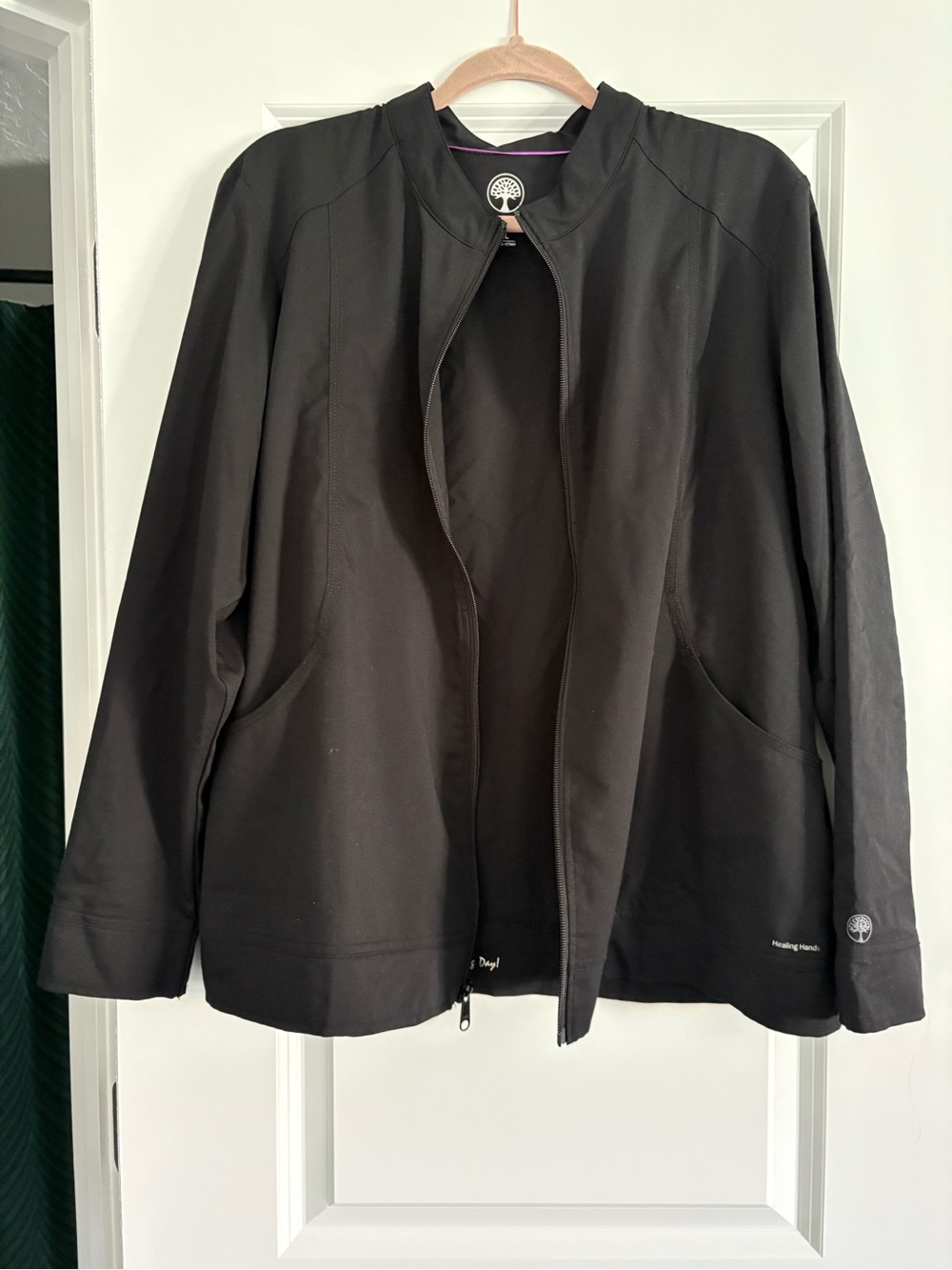 healing hands Men’s Black Lightweight Zip Jacket